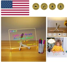 Acrylic Dry Erase Board with Light 11.8 X 7.9” Clear Light up Dry Erase Board...