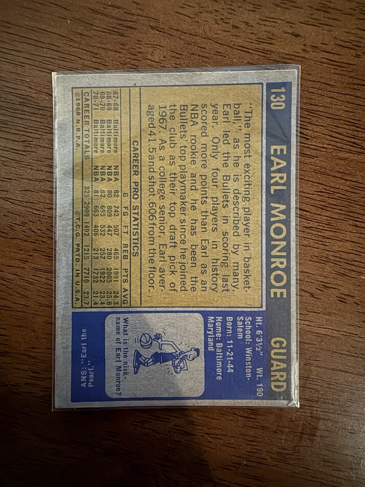 1971-72 Topps - Earl Monroe #130 - Изображение 2 из 2