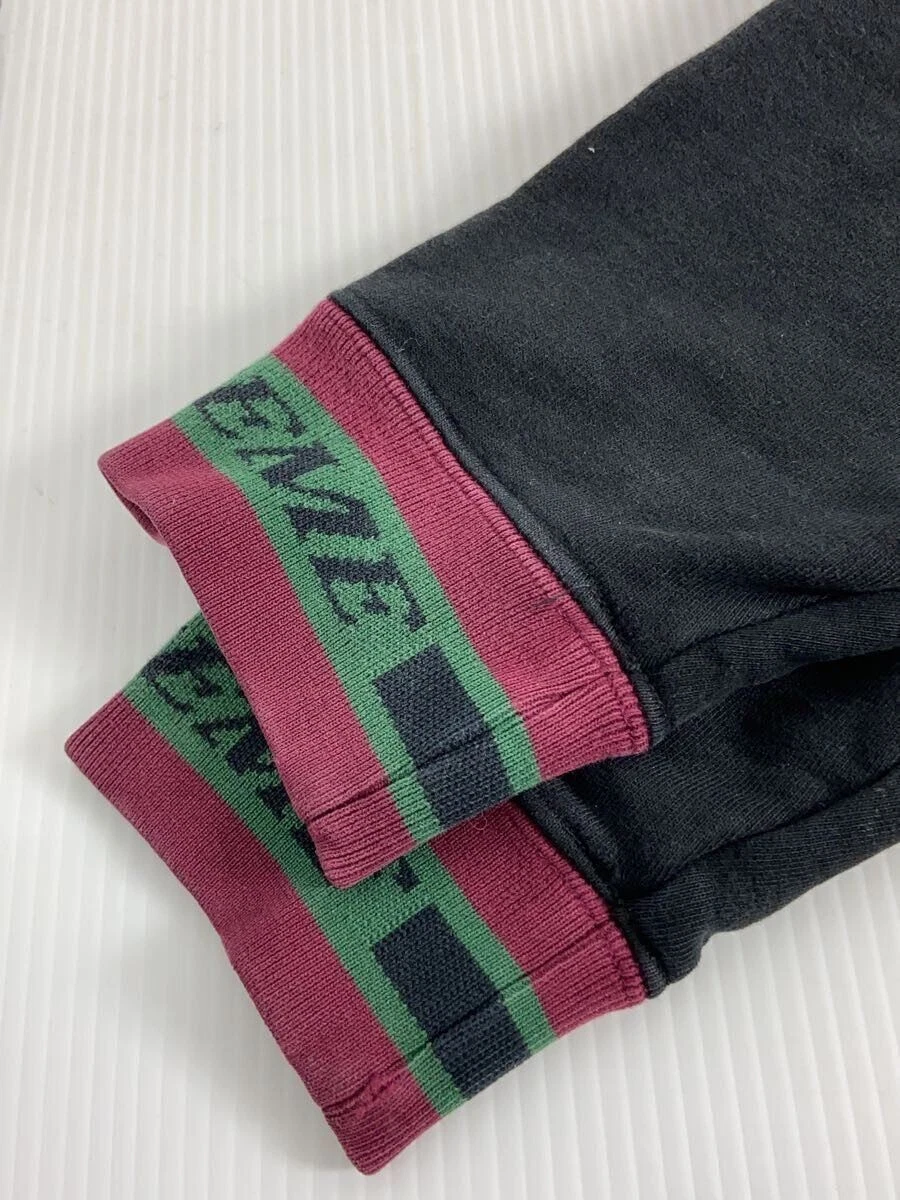 Felpa Supreme con cappuccio M cotone nera a righe a costine usata