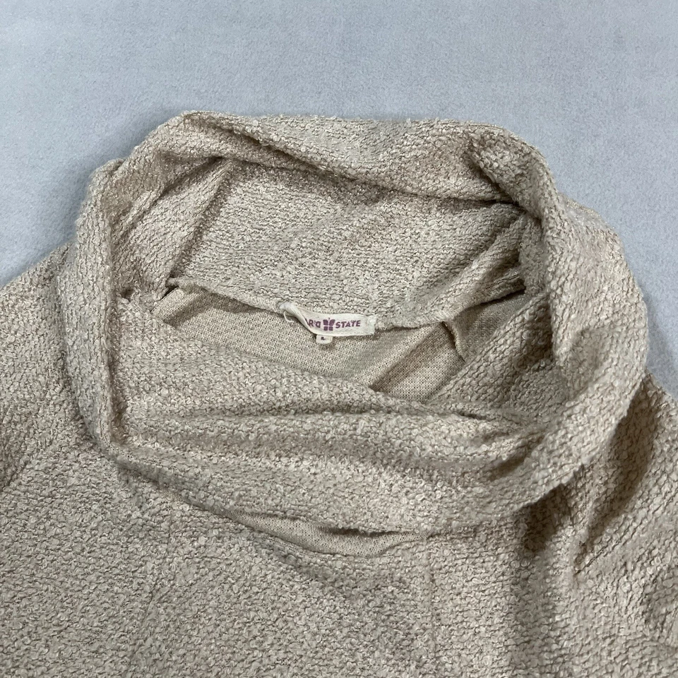 Altar’d State Rib Knit Cowl Neck Sweater Women’s Large Gray Long Sleeves Pockets - Image 4 of 4