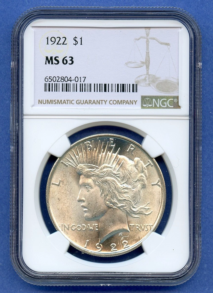 MS 63 Graded 1922 Year Peace Dollars (1921-1935) for sale | eBay