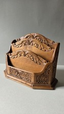 Antiker Briefständer Holz Handarbeit Vintage Schr.Organizer vor Kriegs Rarität