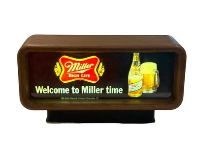 Vintage Miller High Life - Welcome To Miller Time Counter Top Bar Light