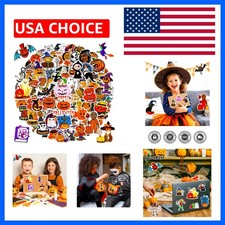 Halloween Stickers, 100Pcs Halloween Pumpkin Theme Stickers Bulk, Vinyl Water...