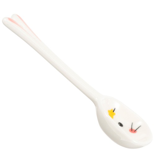 Cuchara Patrón Conejo Gachas Cuchara Portátil Pintada a Mano Cuchara de Sopa Cuchara de Comida - Imagen 4 de 12