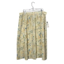 NWT Vintage American Collection Yellow Floral Midi Skirt Women's Plus Size 24W