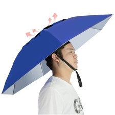 NEW-Vi Umbrella Hat: Folding, Adjustable, 7-Rib, Anti-UV, Sun Rain Cap