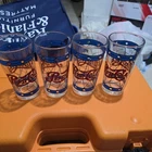 Set of 4 Vintage Pepsi Cola Glasses 1970's Tiffany Style-Stained Glass 16 oz.