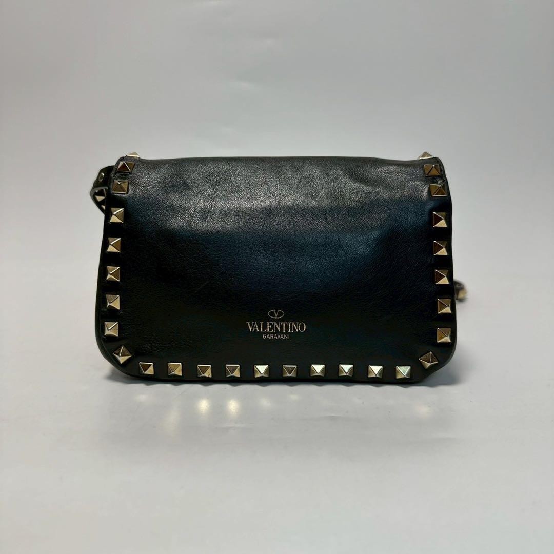 VALENTINO Women Rockstud Shoulder bag Leather V Logo Turnlock Black Gold thumbnail 23