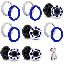 Kicker (4 Pair ) 48KMXL84 8" LED Horn-Loaded Marine Speakers & 51KLSR88 - 8.8...