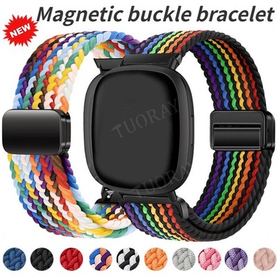 Braided Nylon Uhrenarmband Armband für Fitbit Versa 4 Versa 3 Sense 2 Ersatzband
