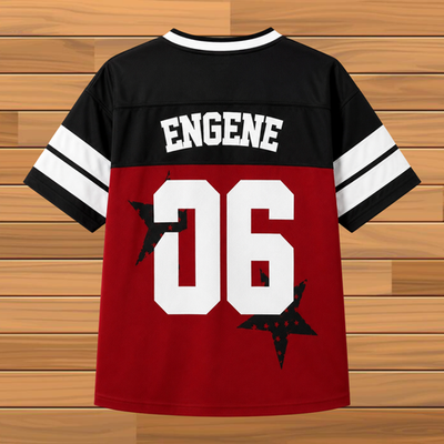 Enhypen World Tour Football Jersey Red Shirt Kpop Engene Concert