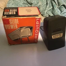 Vintage Airequipt 12xSlide Viewer Original Box, Stand, Made in the USA Collect