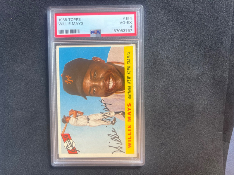1955 TOPPS #194 WILLIE MAYS GIANTS PSA 4 VG-EX
