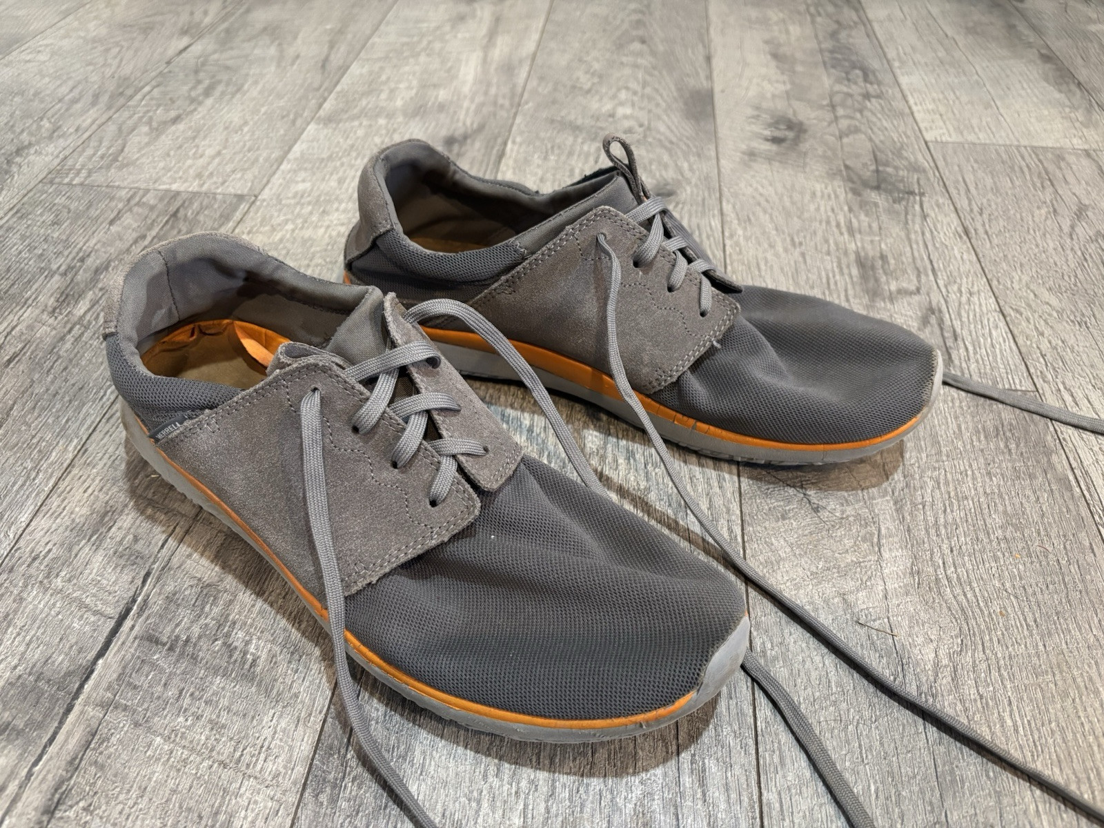 Merrell Scarpe Uomo Taglia 12 Sneakers Airmesh Scamosciato Grigio Arancione Traspiranti