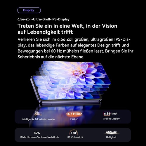 Smartphone Blackview OSCAL FLAT 2C 4G 6GB+64GB 6,56" Android 14 Práctico 13MP + 8MP - Imagen 3 de 13