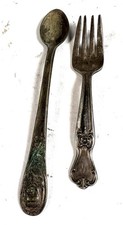 Lot Of 2 Non Magnetic Silver Plate Fork Spoon Utensils Gerber 36 Grams