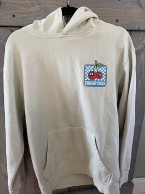 Two Hot Takes Podcast Official Merch Hoodie Grey/Green Graphic Pullover Size M 
