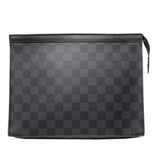 Louis Vuitton Damier Graphite Pochette Voyage MM Pre-Loved Clutch Bag Black
