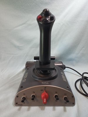 Saitek AV8R-01 USB Joystick PC Dual Throttle Flight Sim Stick Control