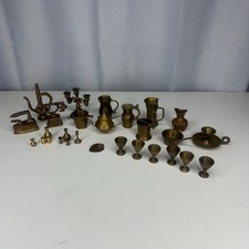 Vintage 29 Piece Brass Miniature Collection Dollhouse Lot Made in India