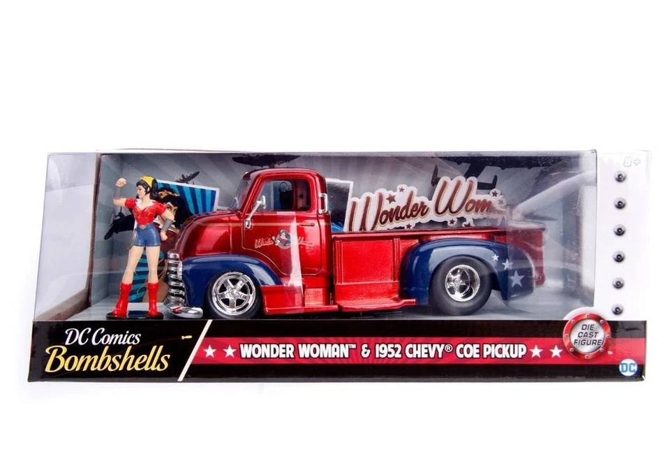 Wonder Woman Jada Toys 253255010 DC Bombshells 1952 Chevy COE camioneta coche de juguete Foto 3 de 4