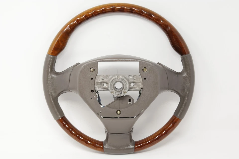1999-2003 Lexus RX300 Leather Wood Steering Wheel Gray w/ Pistol Grip OEM - Image 2 of 4