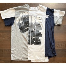 sacai x NIKE Reconstructed T-Shirt Size M White Navy Gray Windmill Design Rugged