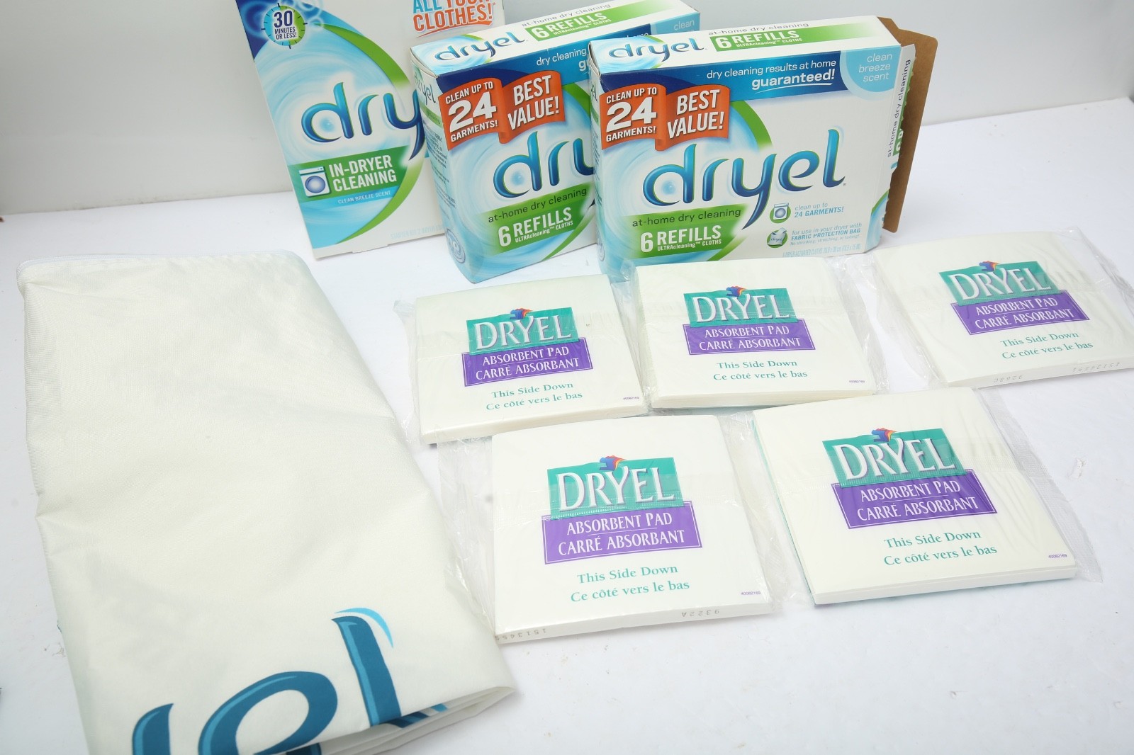 Dryel In Dryer Cleaning Lot of Starter Kit Refills Bag Absorbent Pads as Shown
