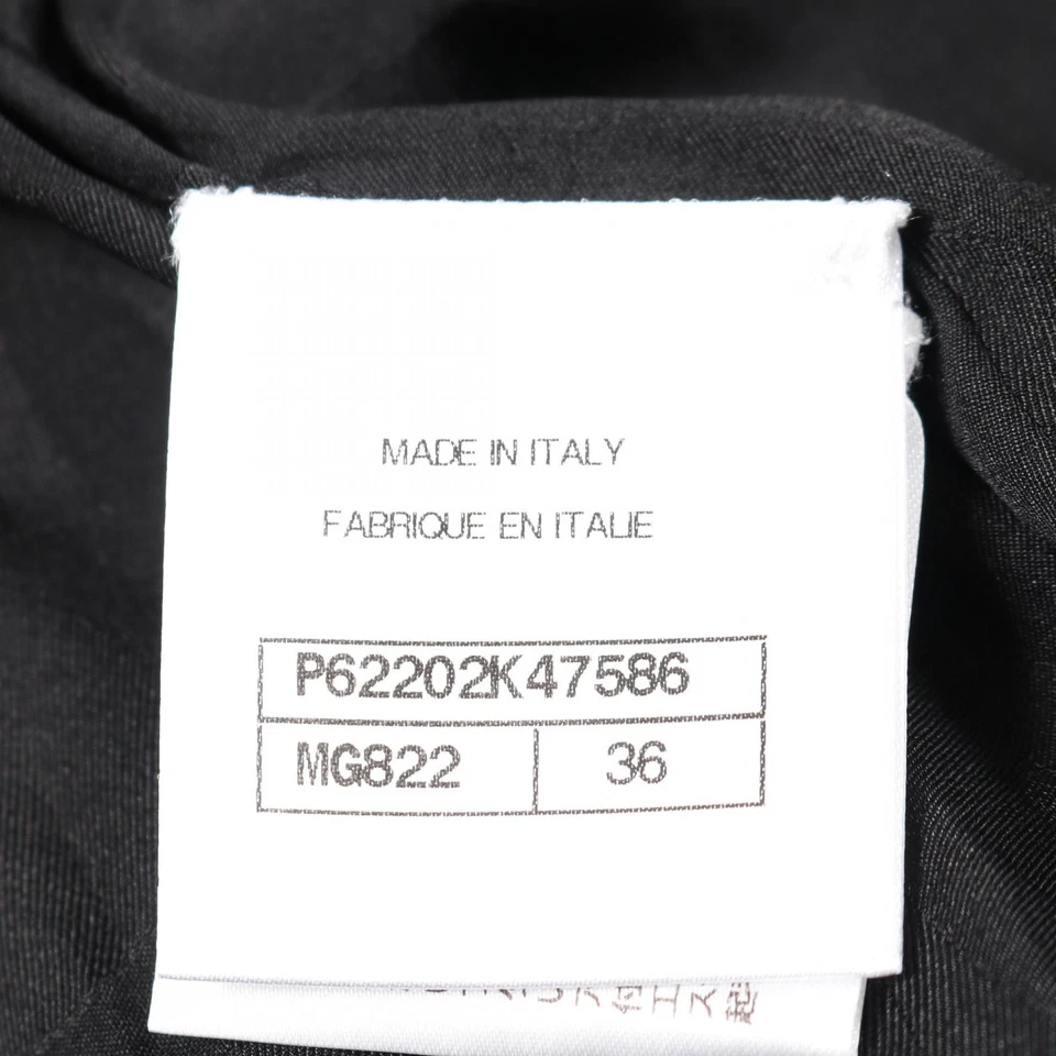 CHANEL COCO Mark Blouson Jacket Acrylic Alpaca Black White Used Women size 36 - Image 4 of 4