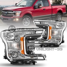 Fit For 2018 2019 2020 Ford F150 Pickup Truck Halogen Headlights Lamps Lhrh