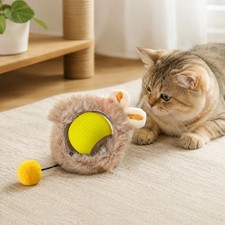 Covered Sphere Toy for with Moving Action for Pouncing and Batting
