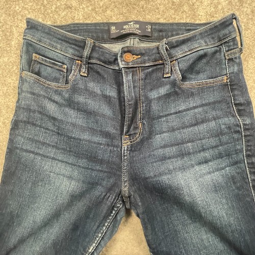 Hollister Super-Skinny-Damenjeans Größe 9R 29 x 28 hoher Bund dunkle Waschung Stretch - Bild 4 von 12