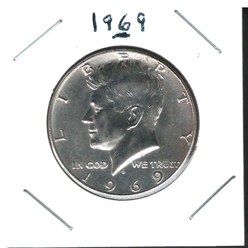 1969 KENNEDY HALF 40% SLVR JUST UNDER UNCIRCULATED