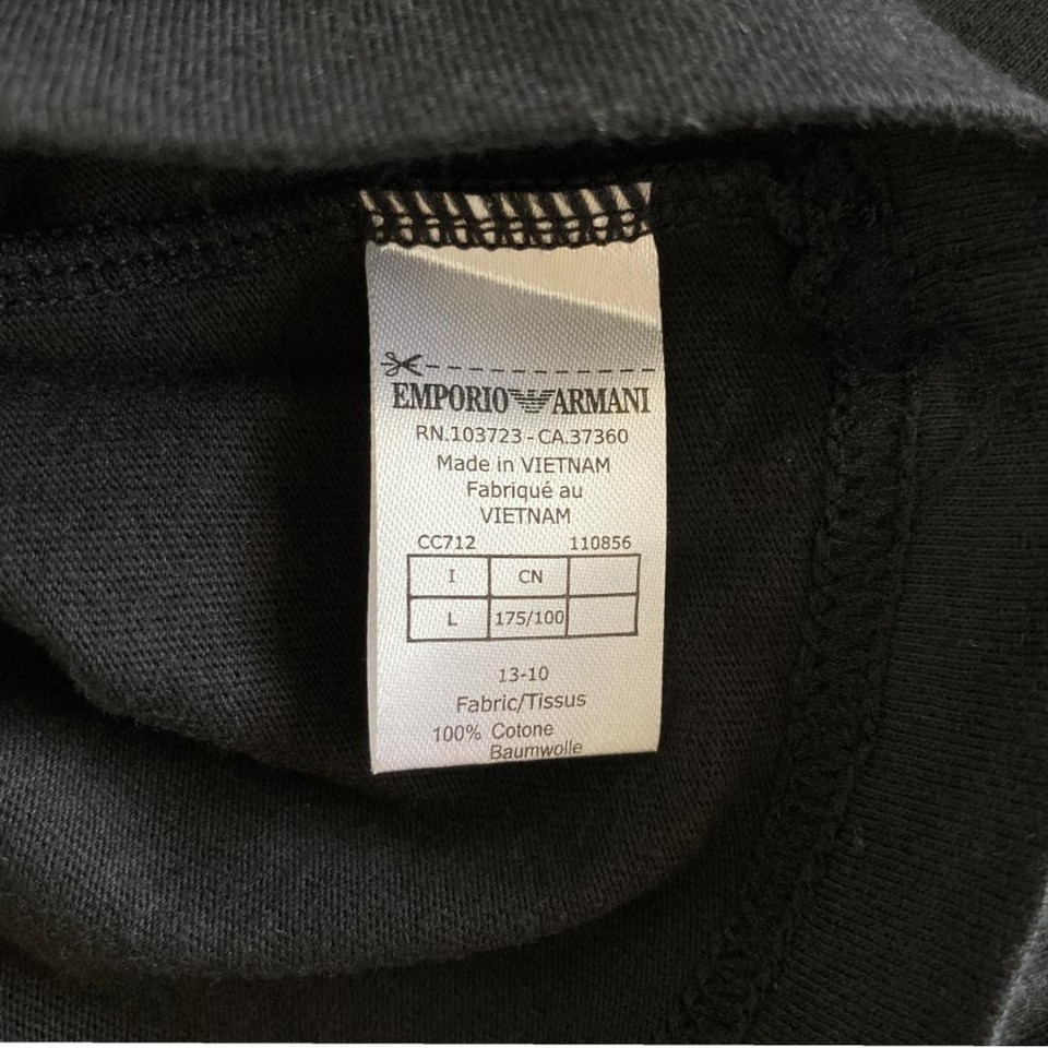 EMPORIO ARMANI Short Sleeve TShirt Size L Black Vintage Shirt rare Men ...