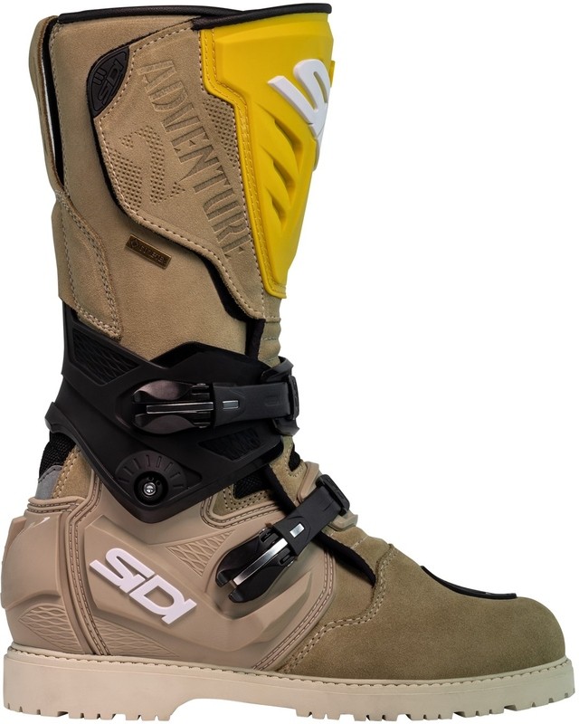 Bottes SIDI Adventure 2 Gore Sand Ochre protection anti-torsion et étanchéité totale moto