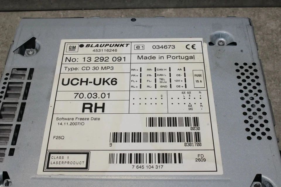 Opel Meriva A Autoradio Radio CD30 entheiratet 13292091 RH AUX - Bild 3 von 4