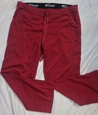 Grey's Anatomy By Barco Dark Red Elastic Waistband Size Large Scrub Pants