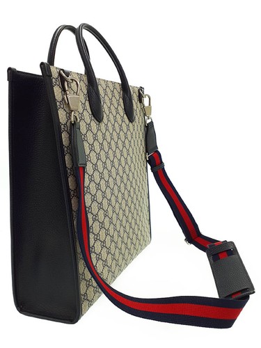 GUCCI Interlocking GG Supreme Tote Bag Beige Blue - Picture 2 of 9