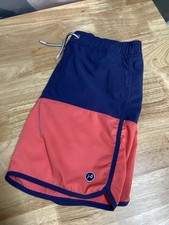Boys Johnnie O Tully Color Block Swim Trunks - Navy/pink- 10