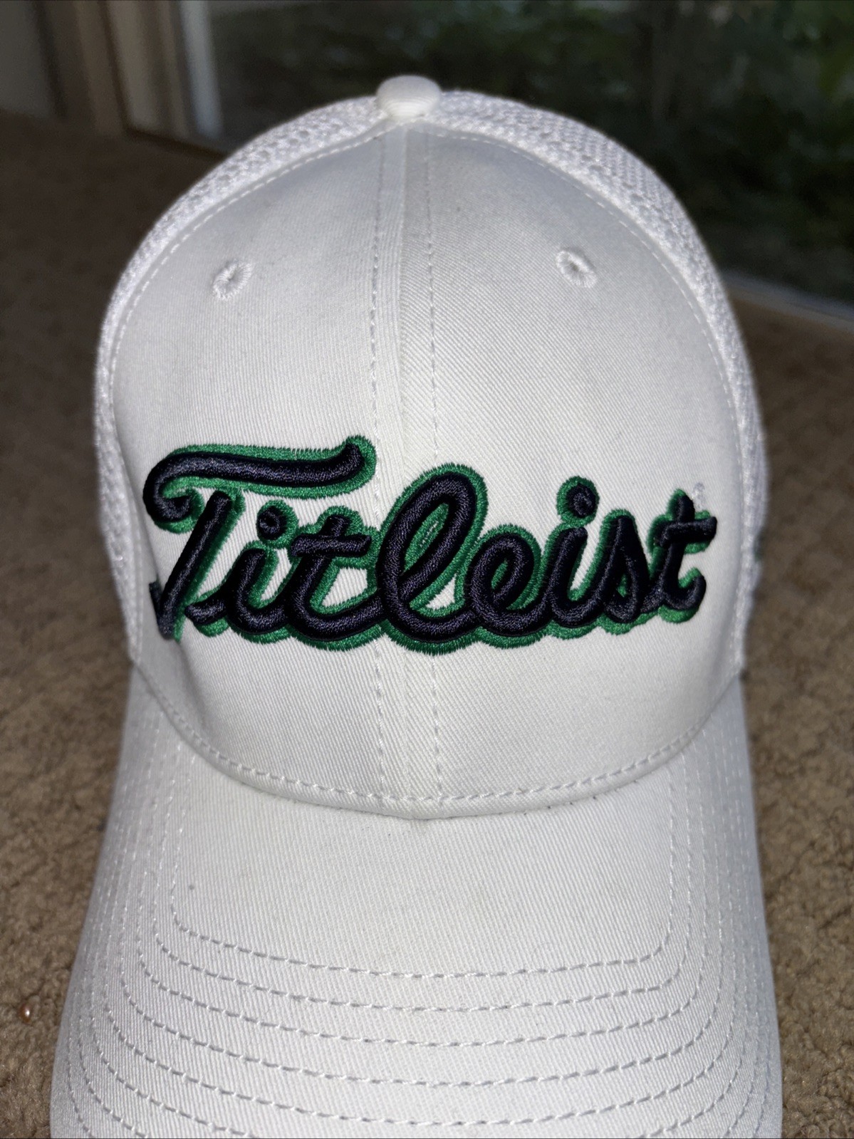 Hat Mesh Men&rsquo;s  L Xl Navy Blue Green Embroidered Fitted