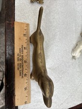 Vintage Brass Dachshund Dog Figurine Heavy  501