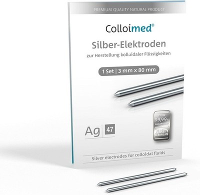 Silber-Elektroden 1 Paar 3mm x 80mm für Medionic Ionic-Pulser (Silber 3x80)