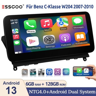 8 Core Android13 Autoradio Carplay Für Benz C-Klasse W204 S204 NTG 4.0 07-10 GPS