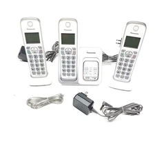 Panasonic PNCL1077 3 Handset Cordless Phones & KX-TGD530 Answering Machine Block