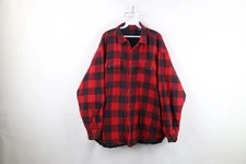 Vtg 90s Streetwear Mens 2XL XXL Faded Quilted Flannel Button Shirt Jacket Jac