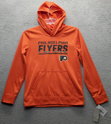 Philadelphia Flyers NHL Hoodie Youth L Orange Authentic Pro Rink Fleece Lined
