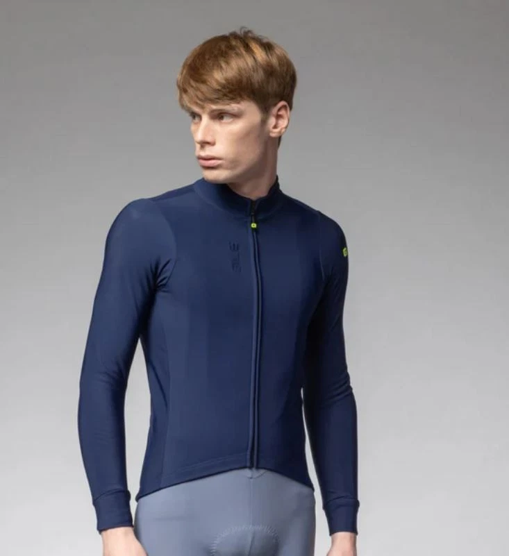 Maglia Ciclismo Invernale Uomo Manica Lunga Blu – Termica, Traspirante, Tasche, Taglie S-5XL
