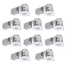 10 Pack - 4" Dimmable Remodel Can Air Tight Housing Swivel Recessed Lighting Kit