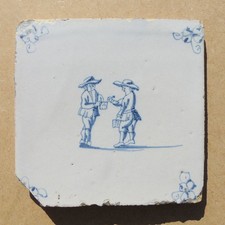 AUTHENTIC ANTIQUE 18th CENTURY HAND PAINTED DUTCH DELFT TILE  5 